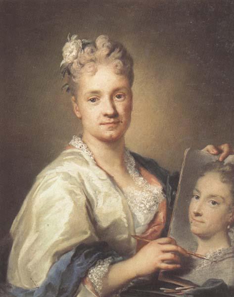 Rosalba carriera Self-portrait with a Portrait of Her Sister oil painting picture